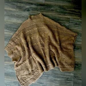 Anthropology Cable Knit Poncho
